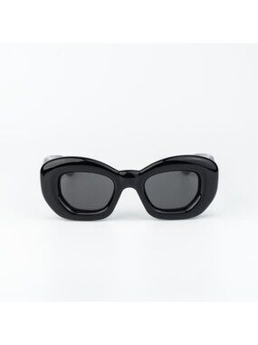 Loewe Men Sunglasses Black Smoke Cat Eye LW40117I INFLATED 01A NEW AUTHENTIC